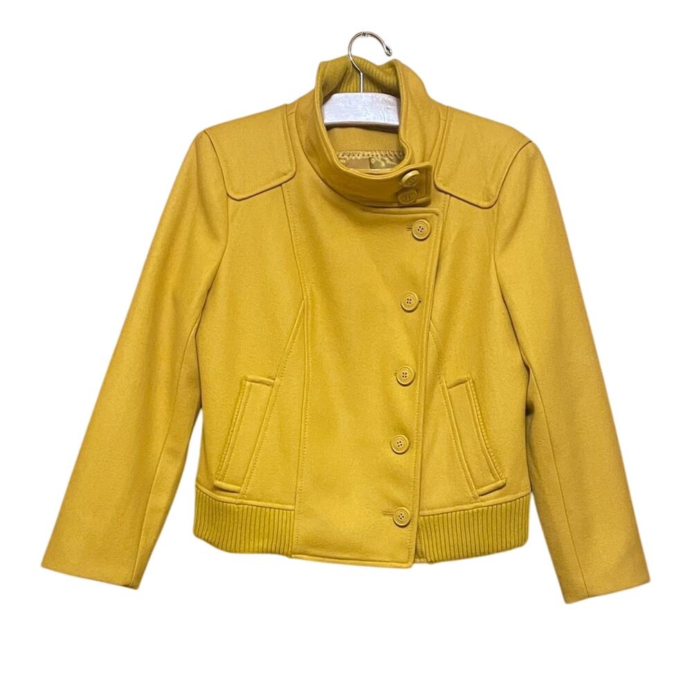 Kenneth Cole Mustard Yellow Cropped Jacket. L - Picture 5 of 6